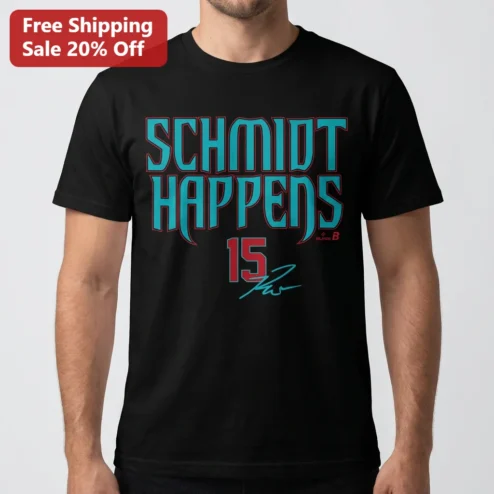 Schmidt Happens 15 Signature Jersey Number Tee for Baseball Fans