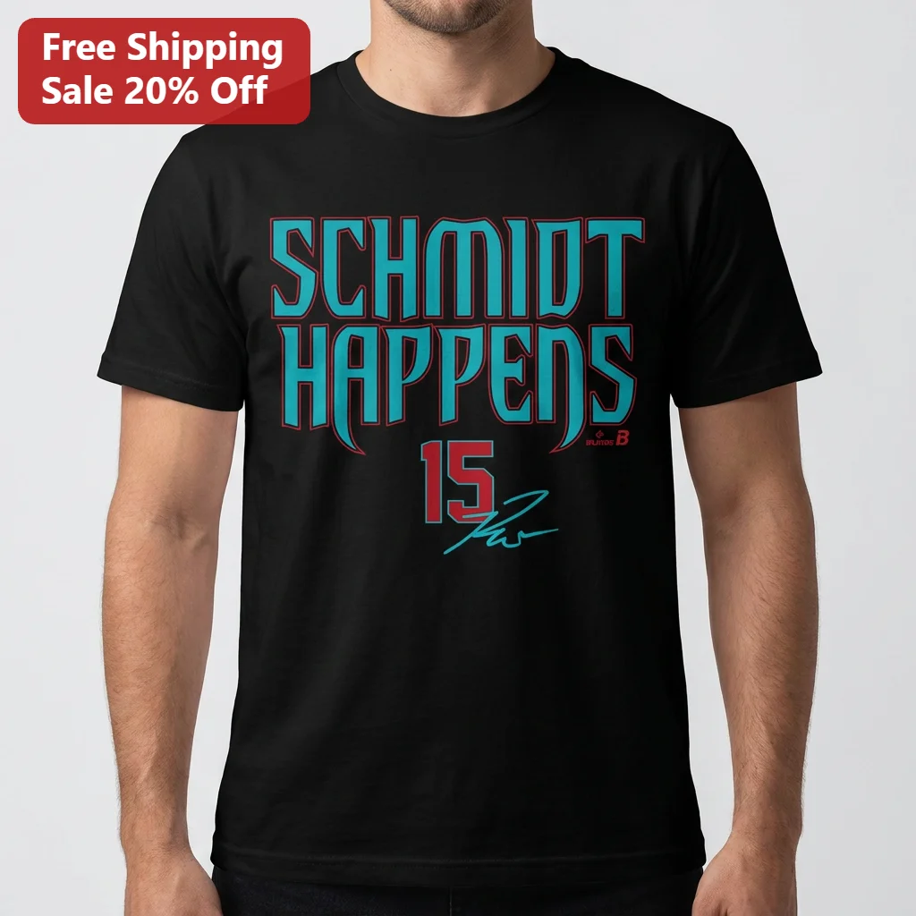 Schmidt Happens 15 Signature Jersey Number Tee for Baseball Fans