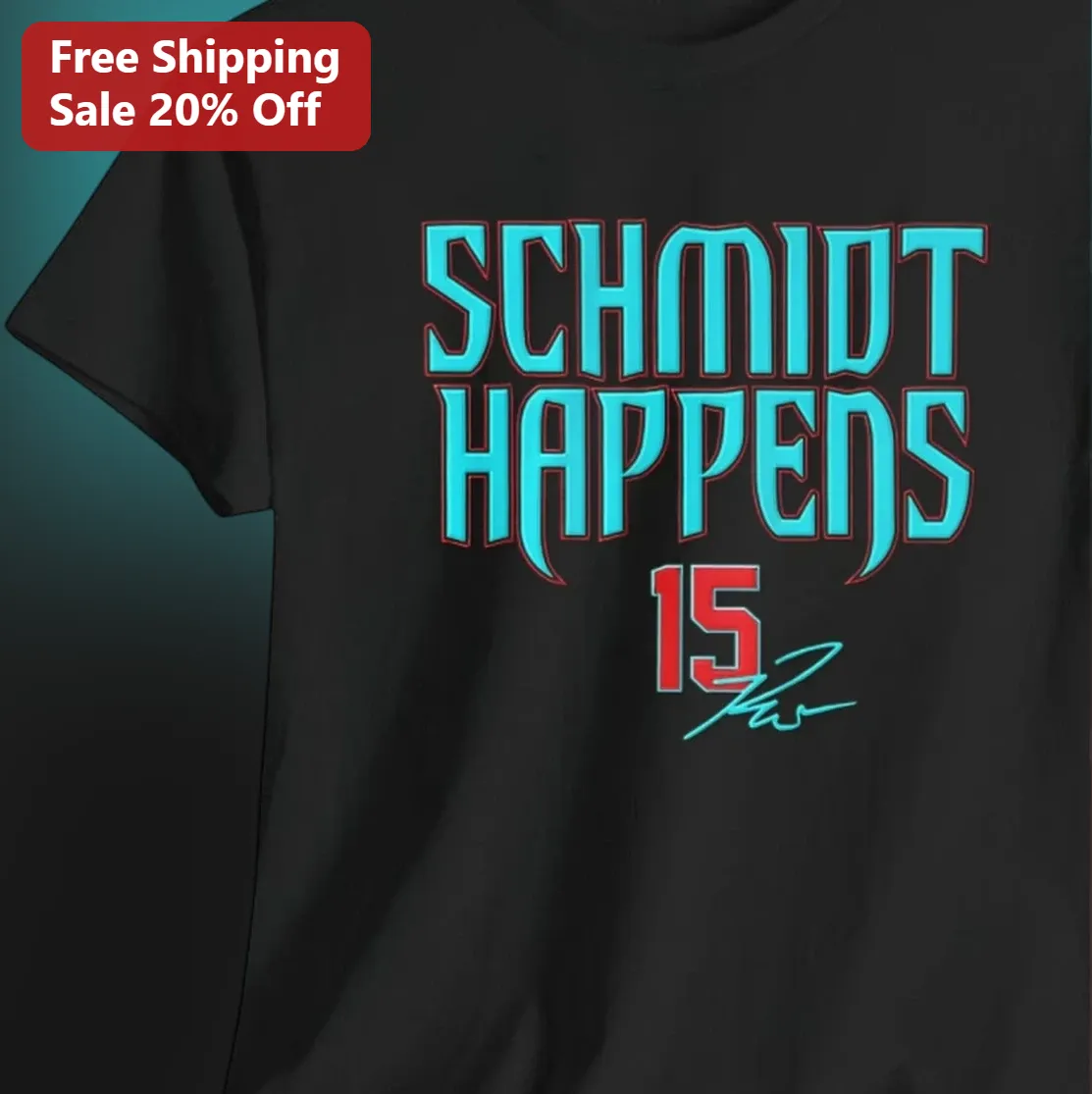 SCHMIDT HAPPENS 15 Tee Nate Schmidt Signature NHL Hockey Fan Gift