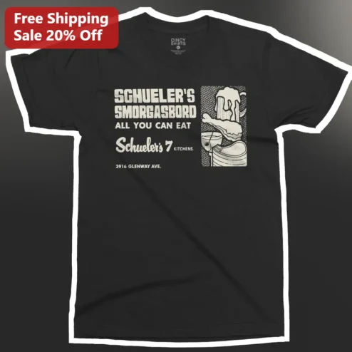 Schuelers Smorgasbord All You Can Eat Schueler's 7 Kitchens Vintage Graphic Tee