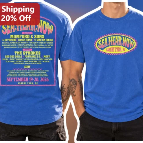 Sea Hear Now Asbury Park NJ Vintage Music Festival Lineup Graphic Tee