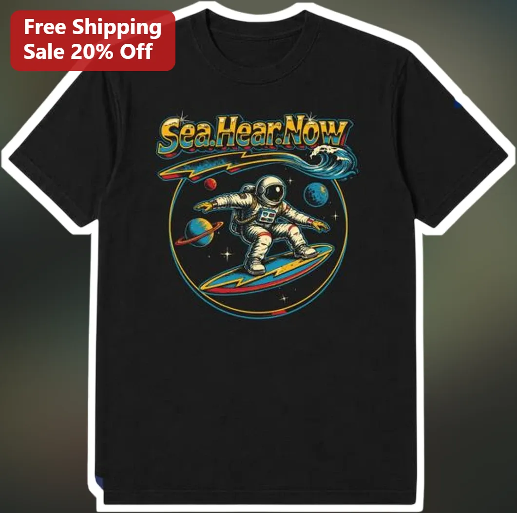 Sea.Hear.Now Retro Astronaut Surf Graphic Tee