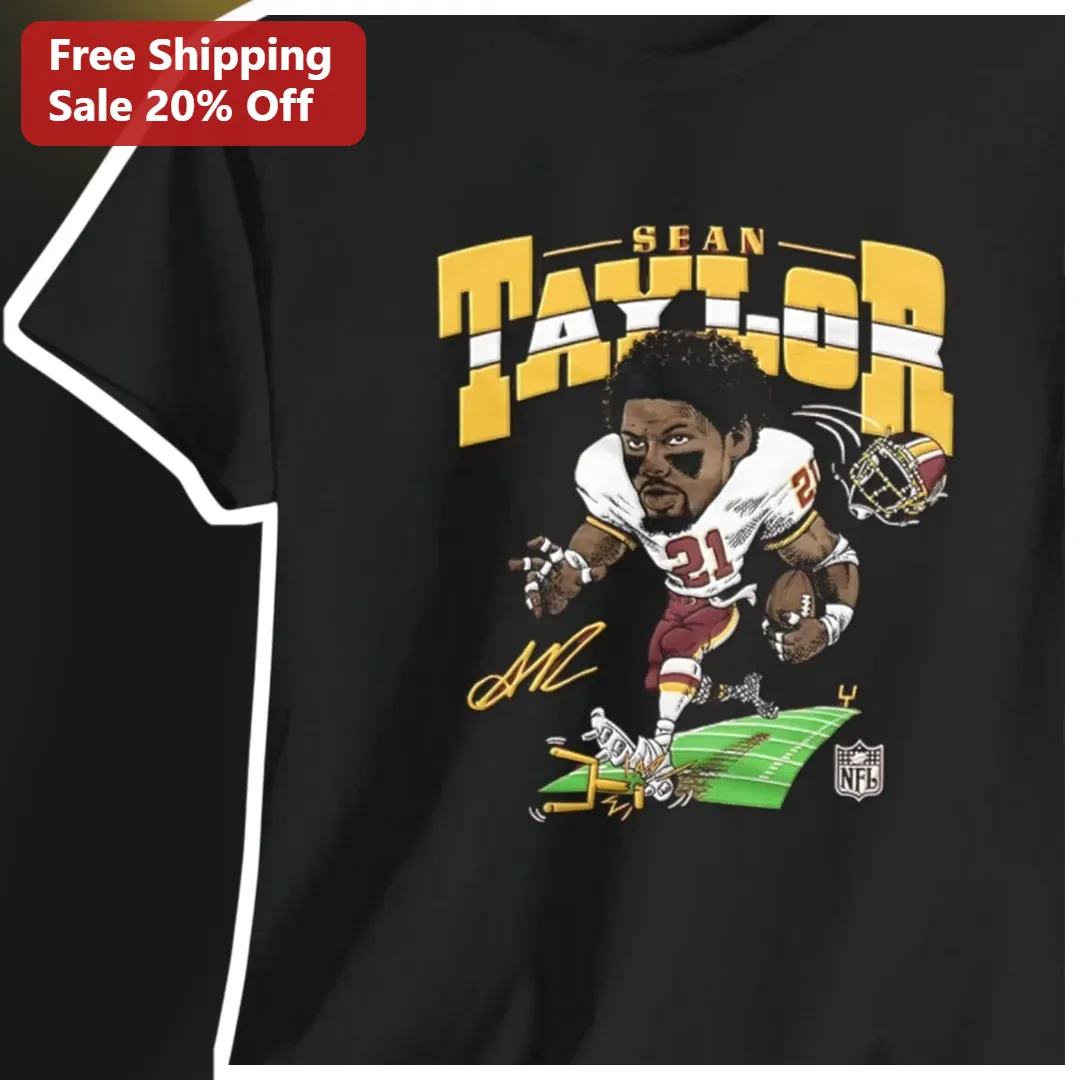 Sean Taylor Football Player Caricature Tee NFL Legend Tribute Shirt