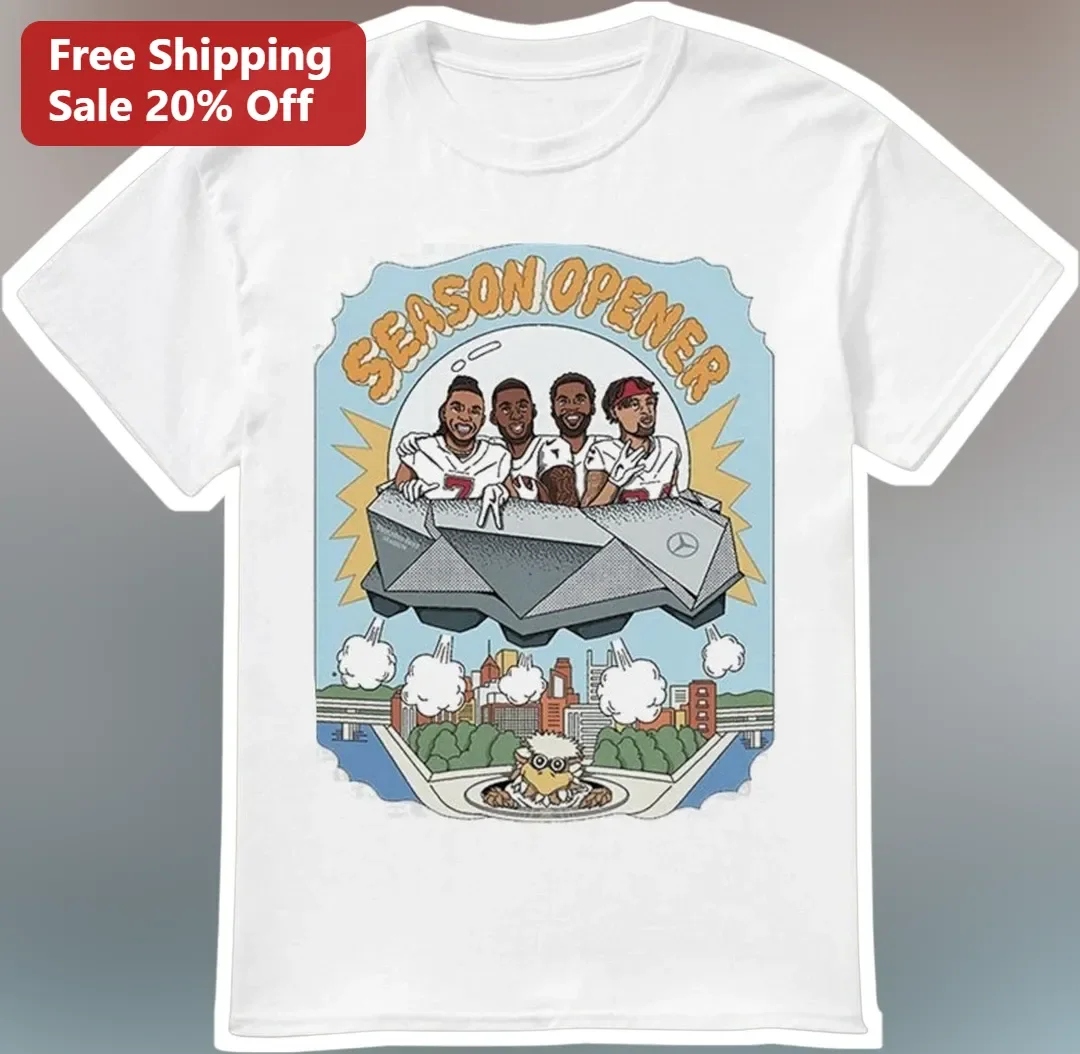 Season Opener Football Graphic Tee Cybertruck Players Cartoon Design Gift for Men Women
