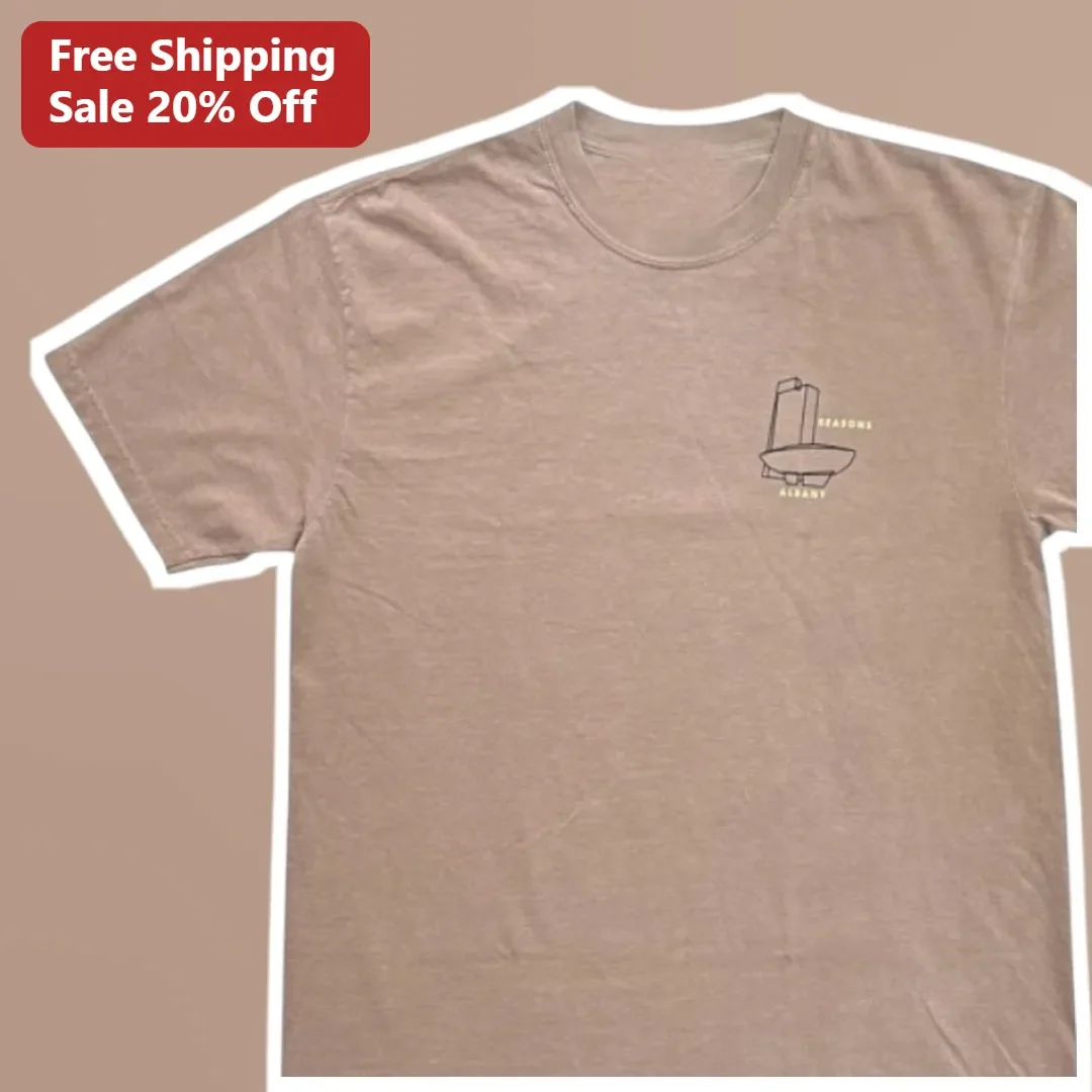 Seasons Albany Skate Shop Tee Minimalist City Skyline Graphic T-Shirt for Men Women