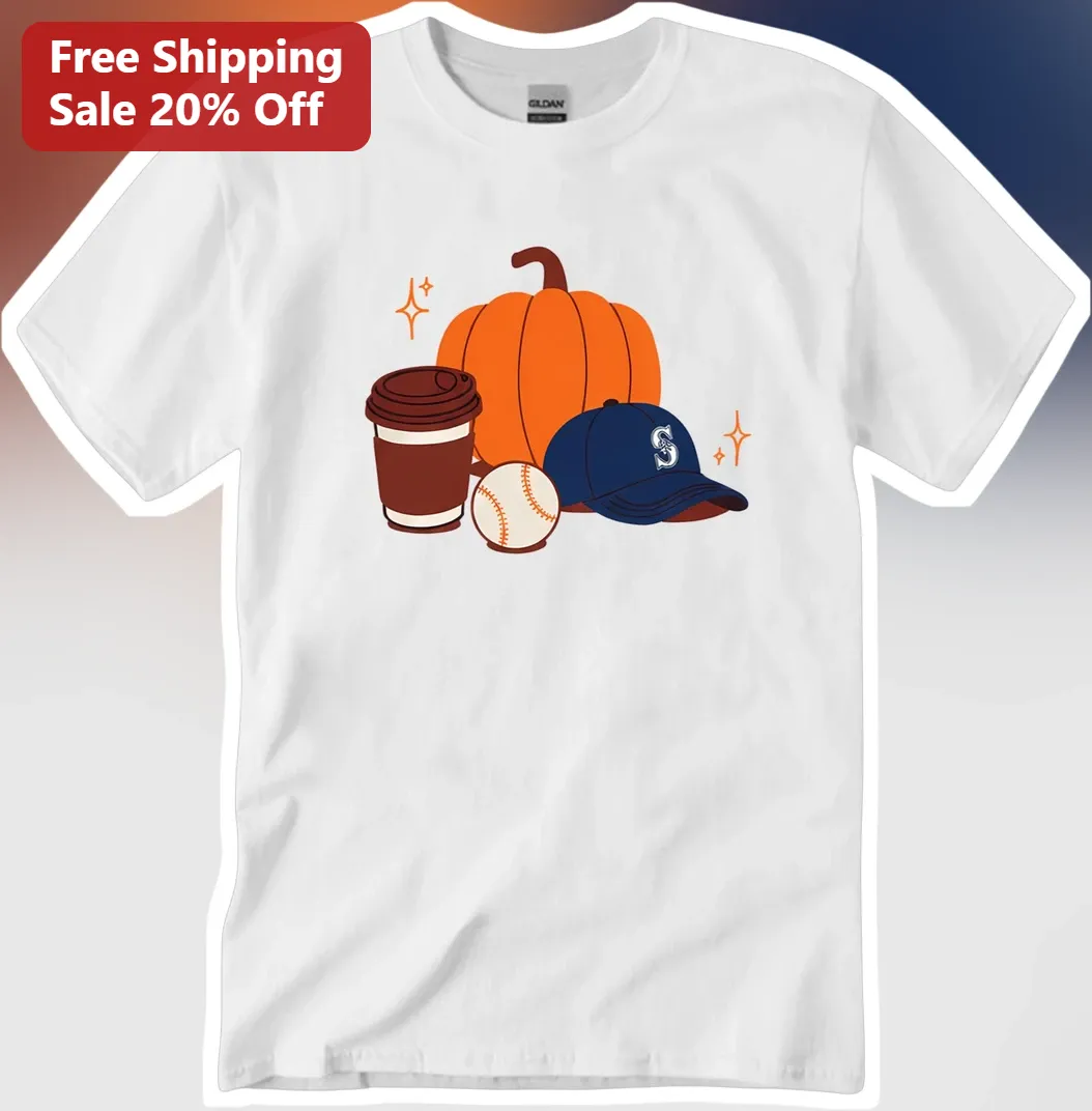 Seattle Mariners Fall Baseball Pumpkin Coffee Tee