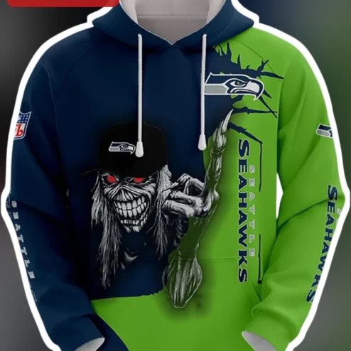 Seattle Seahawks Grim Reaper Hoodie NFL Fan Gear Pullover