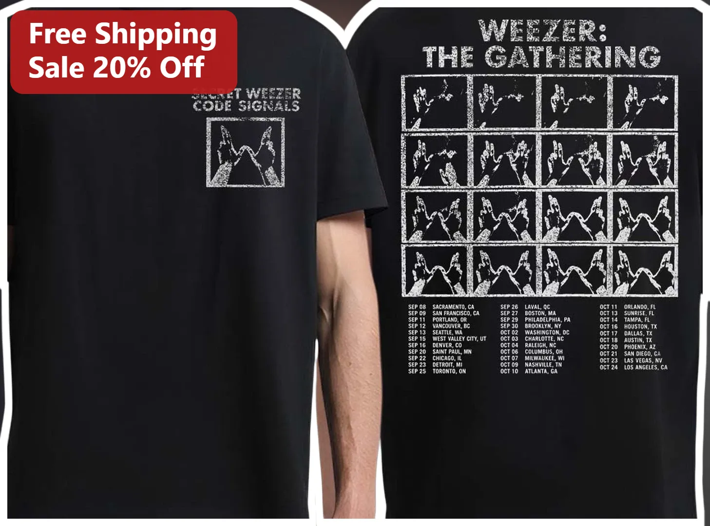Secret Weezer Code Signals The Gathering Tour Graphic Tee