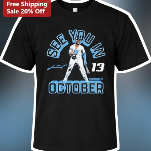 See You In October J.D. Martinez Dodgers Baseball Player Graphic Tee