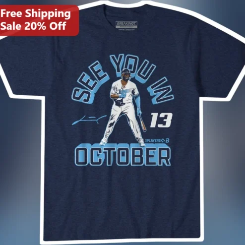 See You In October J.D. Martinez Dodgers Baseball Player Signature Graphic Tee