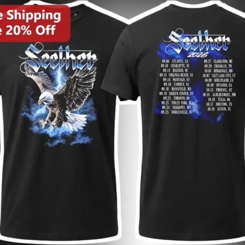 Seether Tee Eagle Graphic Rock Band Merch Concert Shirt for Men Women