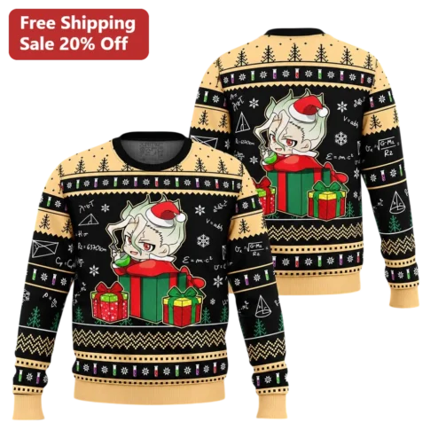 Senku Ishigami Dr Stone Ugly Christmas Sweatshirt Anime Gift