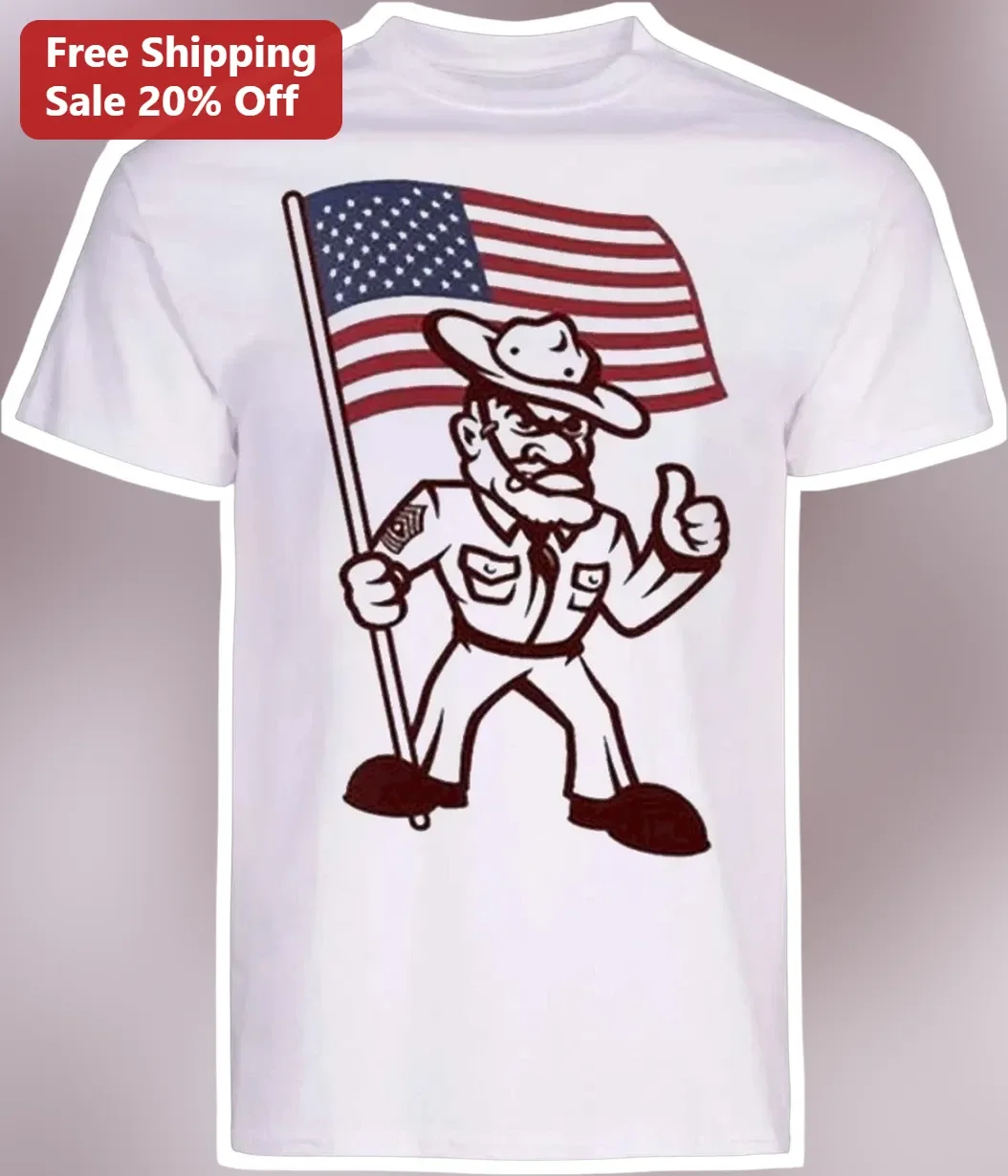 Sergeant Cowboy Flag Thumbs Up Graphic Tee Full Metal Jacket Movie Veteran Gift