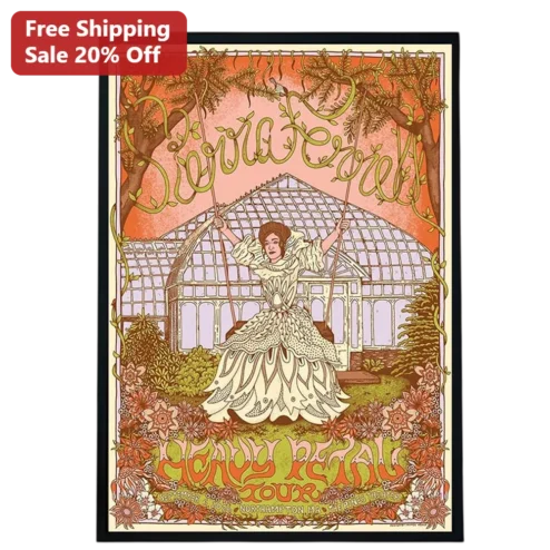 Serrini Honey Petal Tour Poster Art Nouveau Vintage Concert Print Music Fan Wall Decor