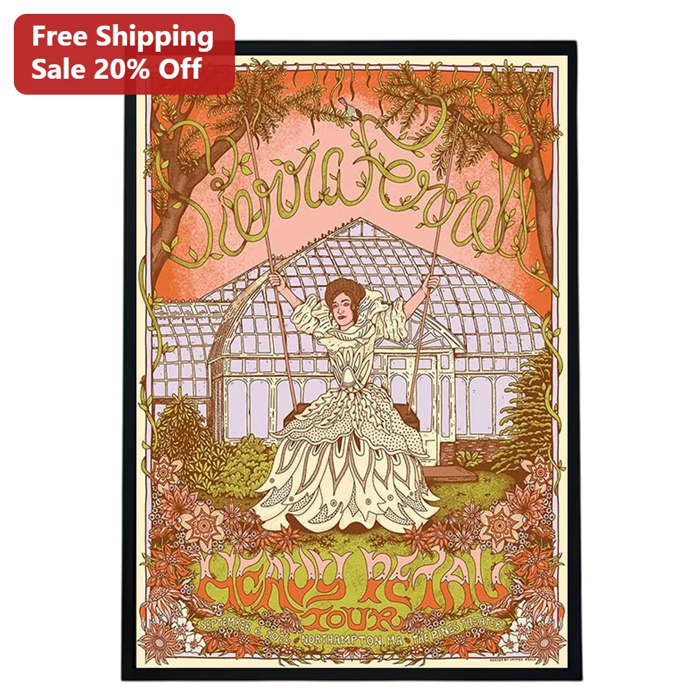 Serrini Honey Petal Tour Poster Art Nouveau Vintage Concert Print Music Fan Wall Decor
