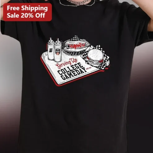 Serving Up College GameDay Tee Vintage Football Tailgate Shirt for Fans