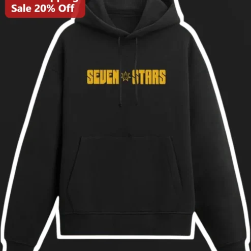 Seven Stars Hoodie Vintage Distressed Streetwear Pullover for Men Women