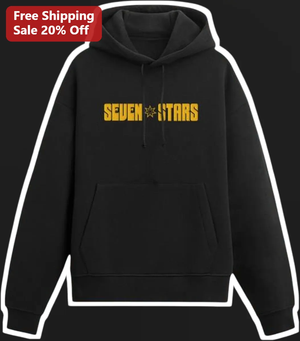 Seven Stars Hoodie Vintage Distressed Streetwear Pullover for Men Women