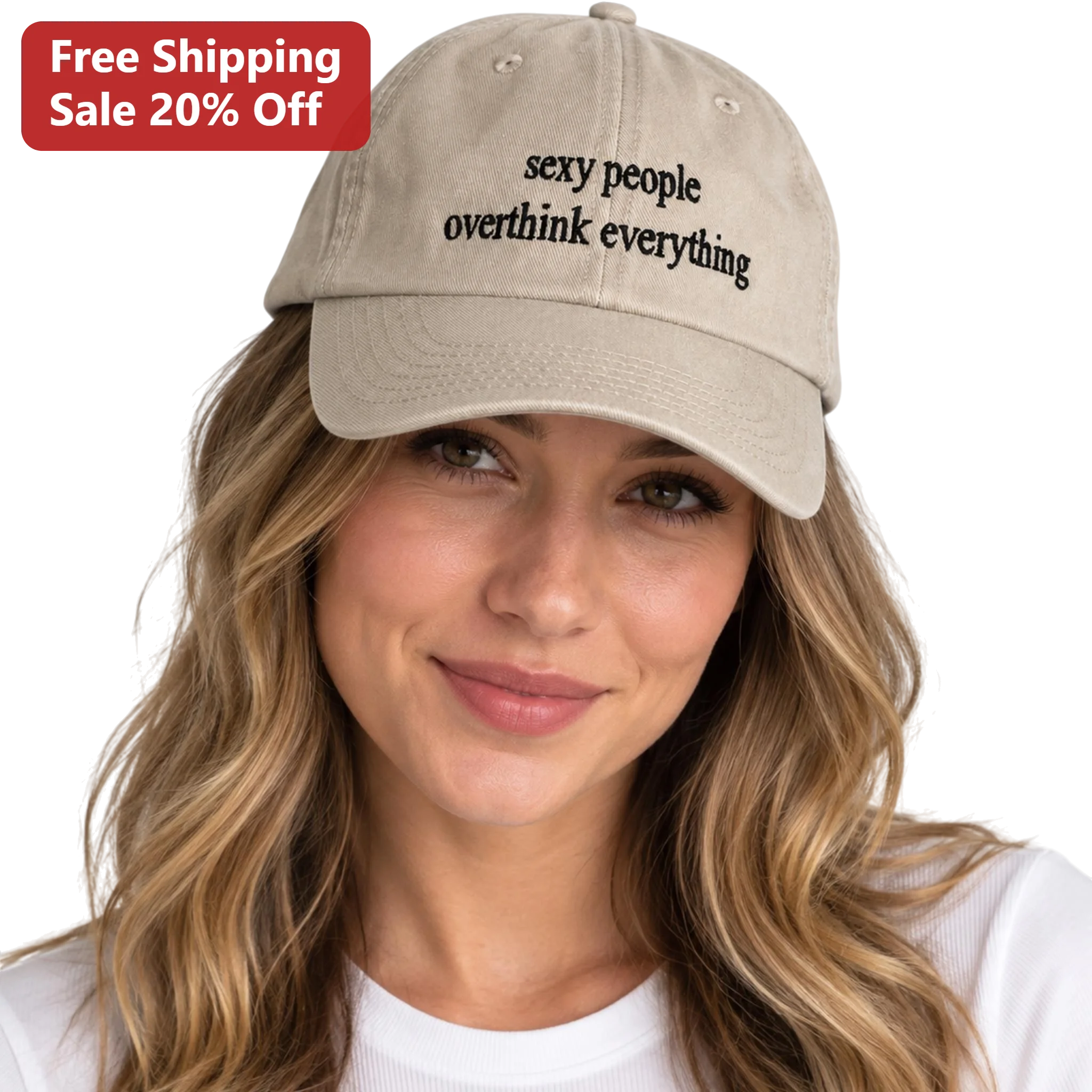 Sexy People Overthink Everything Cap Funny Anxiety Humor Embroidered Dad Hat for Women Men