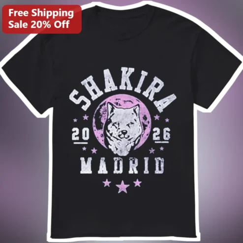 Shakira Madrid Tee Vintage Wolf Graphic Concert Merch Gift for Fans