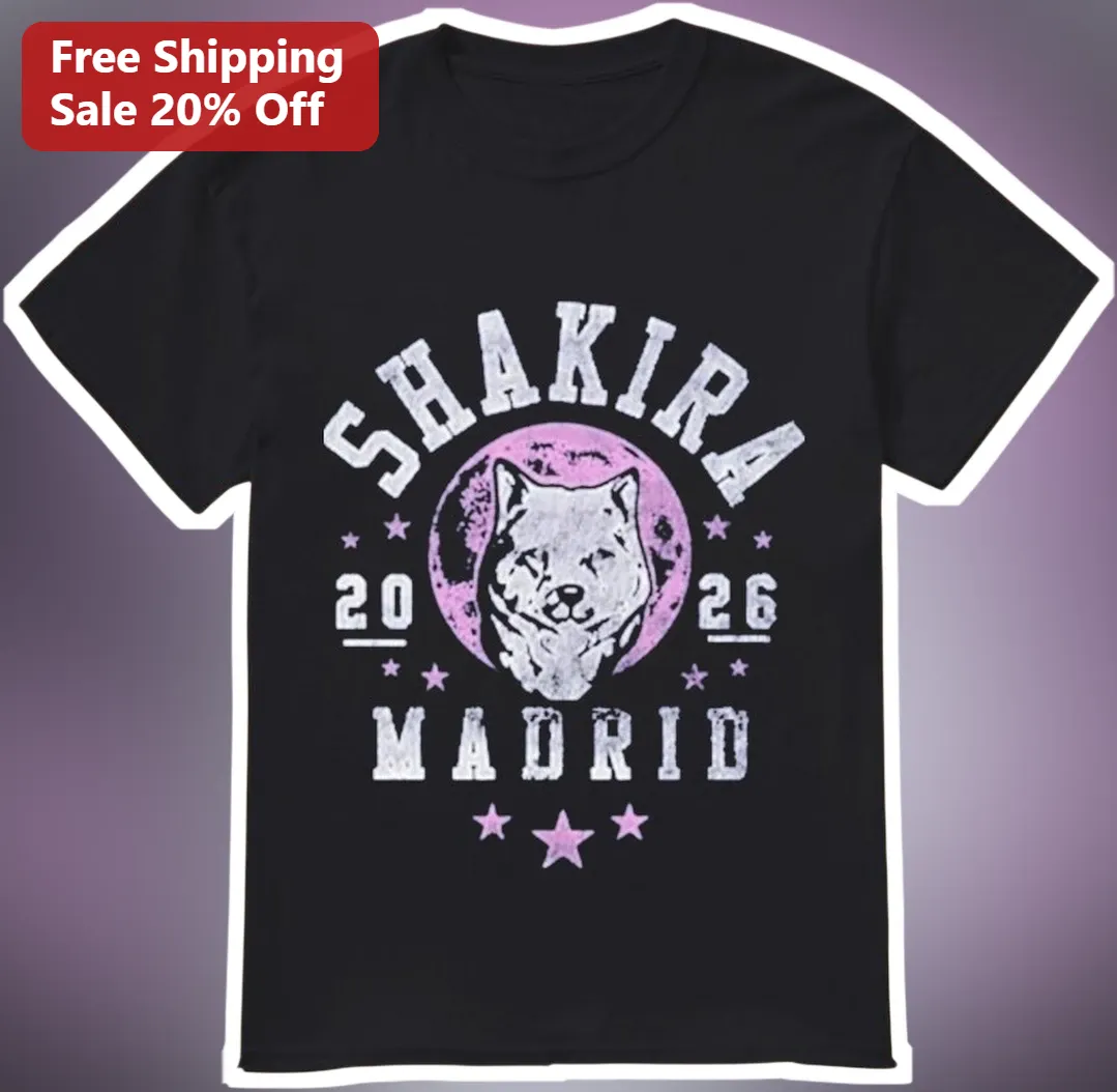 Shakira Madrid Tee Vintage Wolf Graphic Concert Merch Gift for Fans