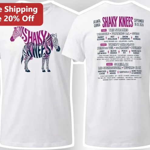 Shaky Knees Festival Tee Atlanta Georgia Sept 18-20 2026 Music Event Shirt