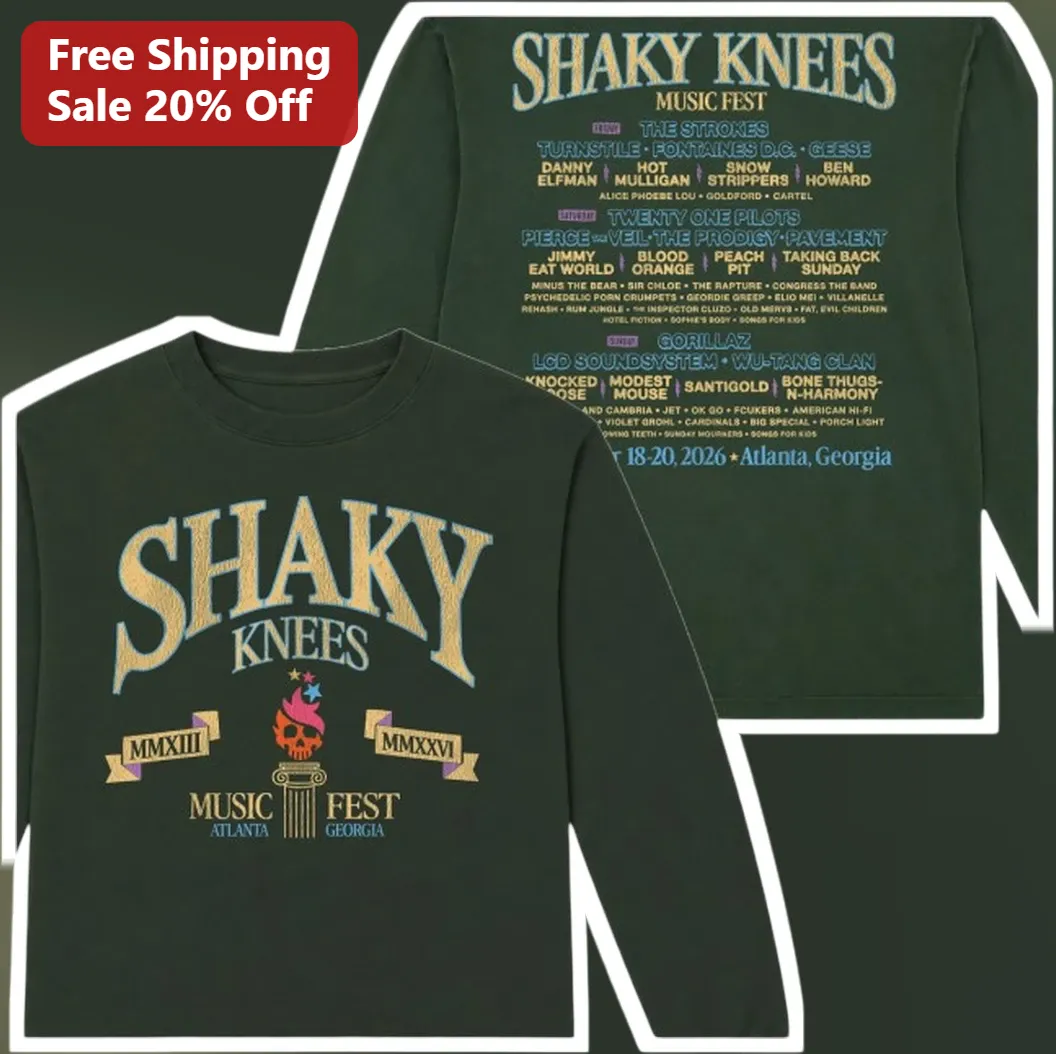 Shaky Knees Music Fest Long Sleeve Tee Atlanta Indie Rock Festival Merch