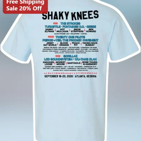 Shaky Knees Music Festival Lineup Tee Atlanta Indie Rock Concert Souvenir Shirt