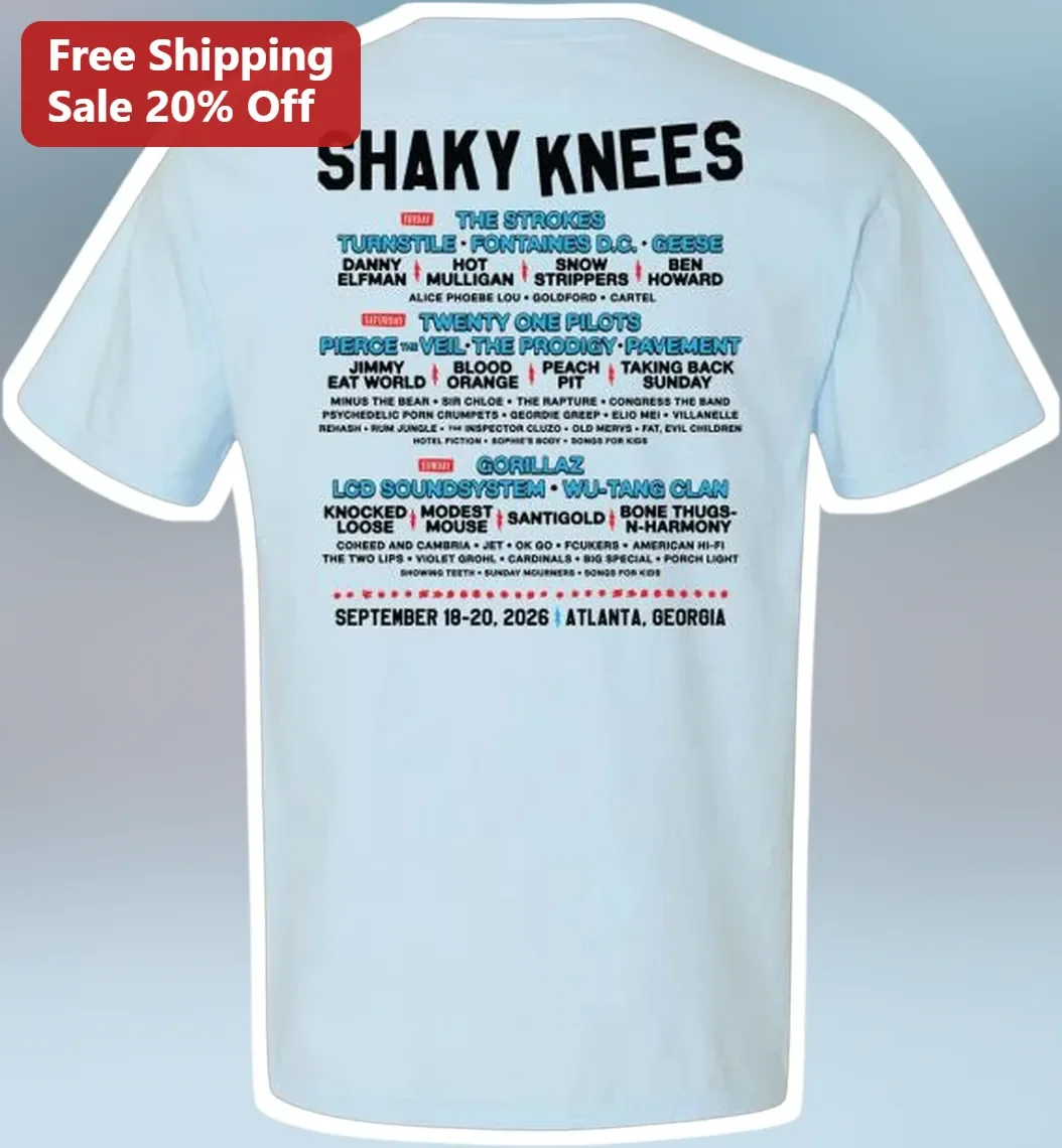 Shaky Knees Music Festival Lineup Tee Atlanta Indie Rock Concert Souvenir Shirt