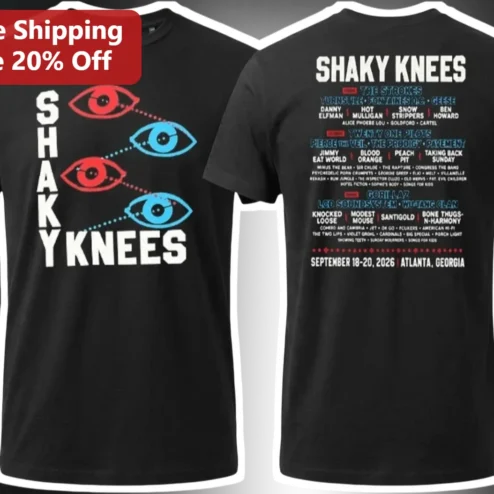 Shaky Knees Music Festival Lineup Tee Indie Rock Band Merch Gift