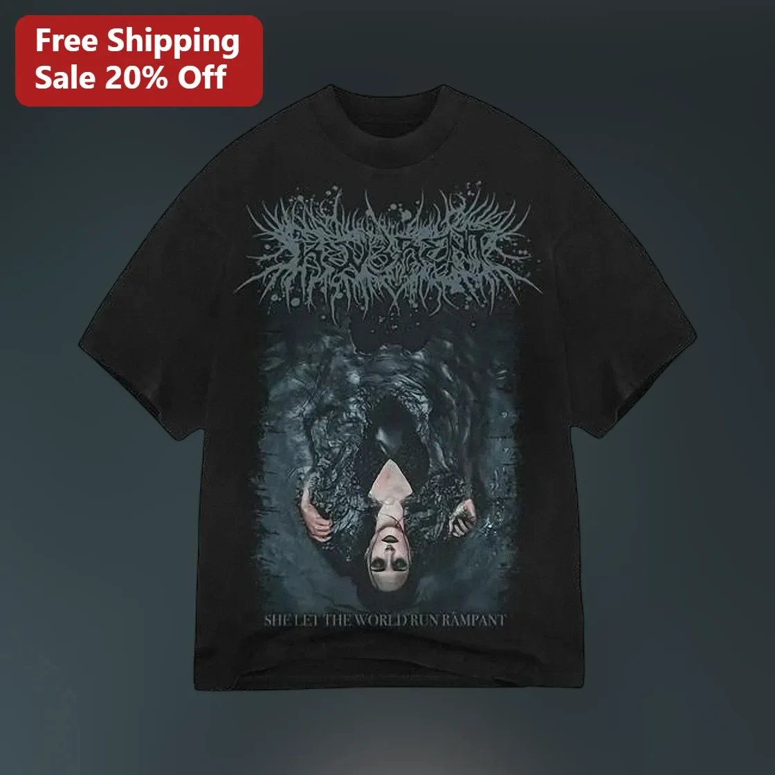 She Let The World Run Rampant Gothic Death Metal Tee