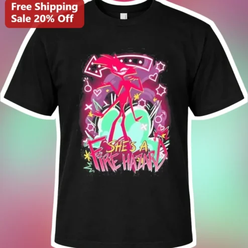 She's A Fire Hazard Niffty Hazbin Hotel Graphic Tee