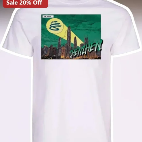 Shenzhen Skyline Night Retro Poster Graphic Tee Unisex Travel Souvenir Gift