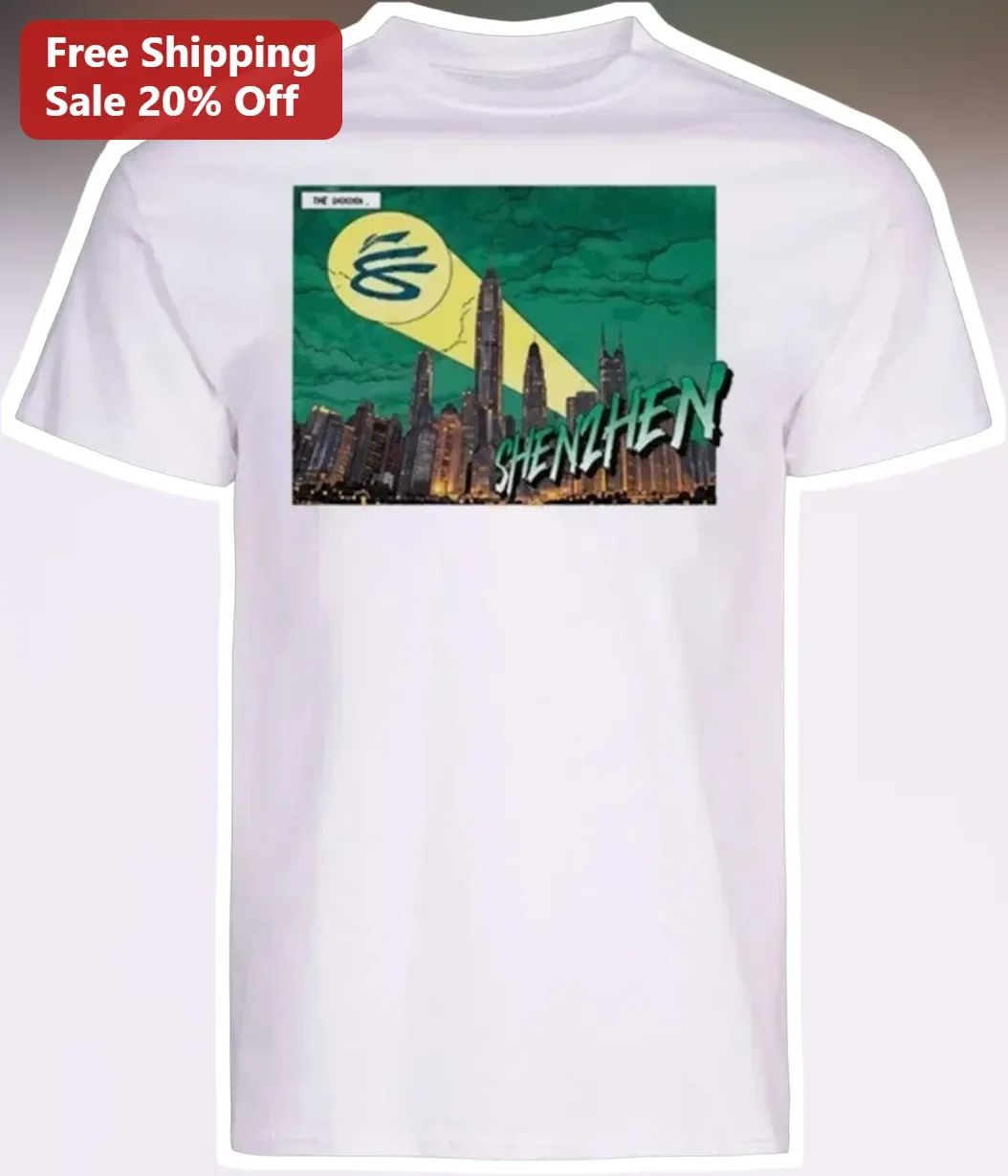 Shenzhen Skyline Night Retro Poster Graphic Tee Unisex Travel Souvenir Gift