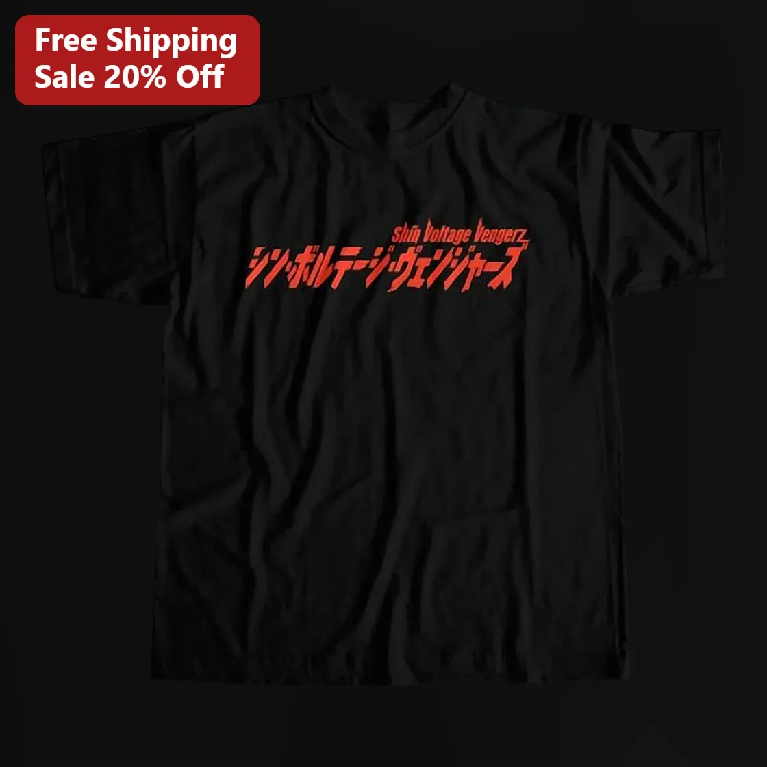 Shin Voltage Vengerz Anime Mecha Logo Graphic Tee Retro Cyberpunk Shirt