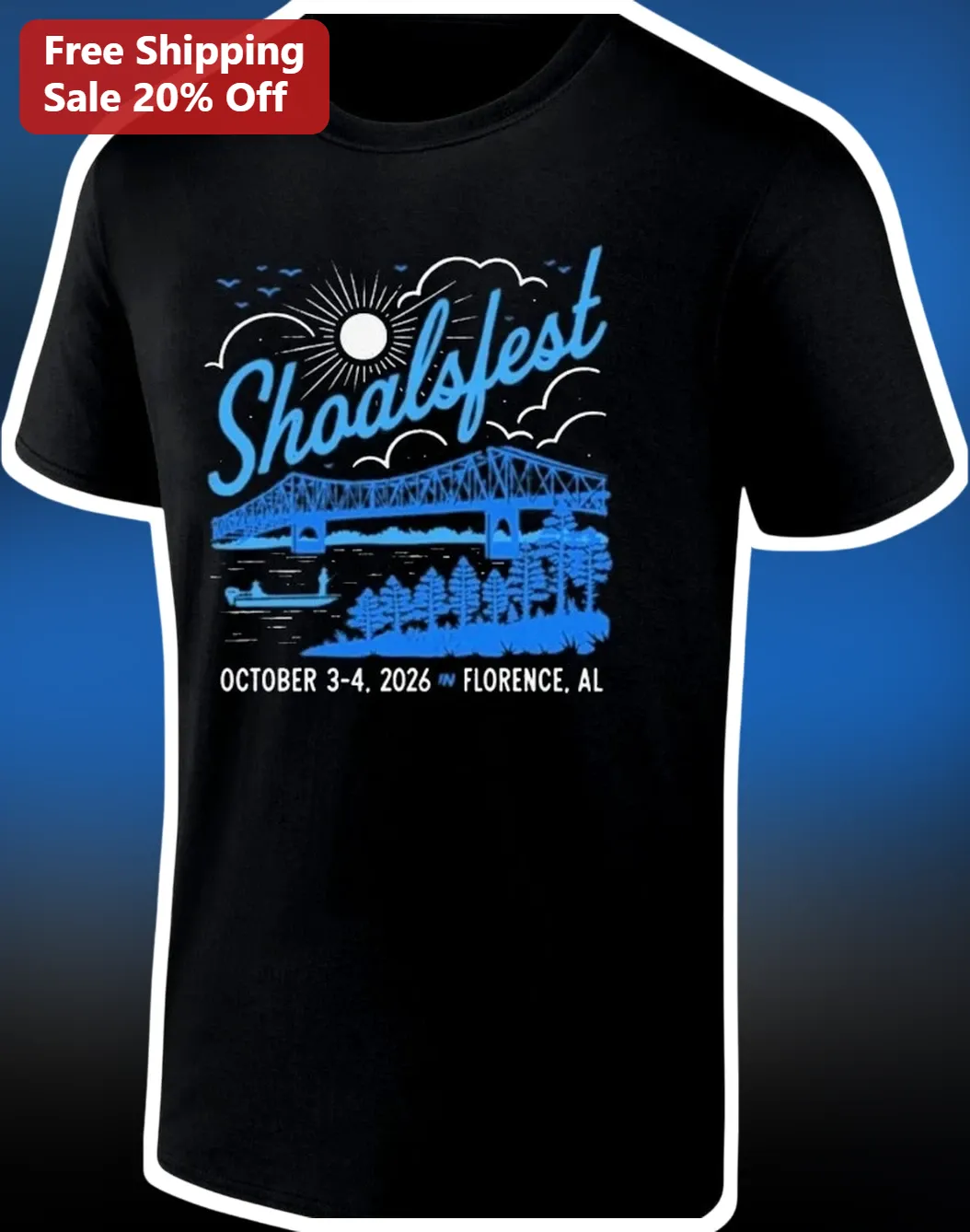 Shoalsfest Music Festival Tee Alabama Florence AL Concert Merch Limited Edition Graphic T-Shirt