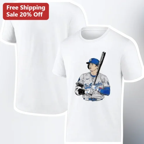 Shohei Ohtani Sketch Baseball Player Tee LA Dodgers Fan Gift