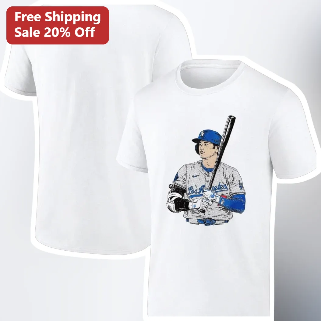 Shohei Ohtani Sketch Baseball Player Tee LA Dodgers Fan Gift