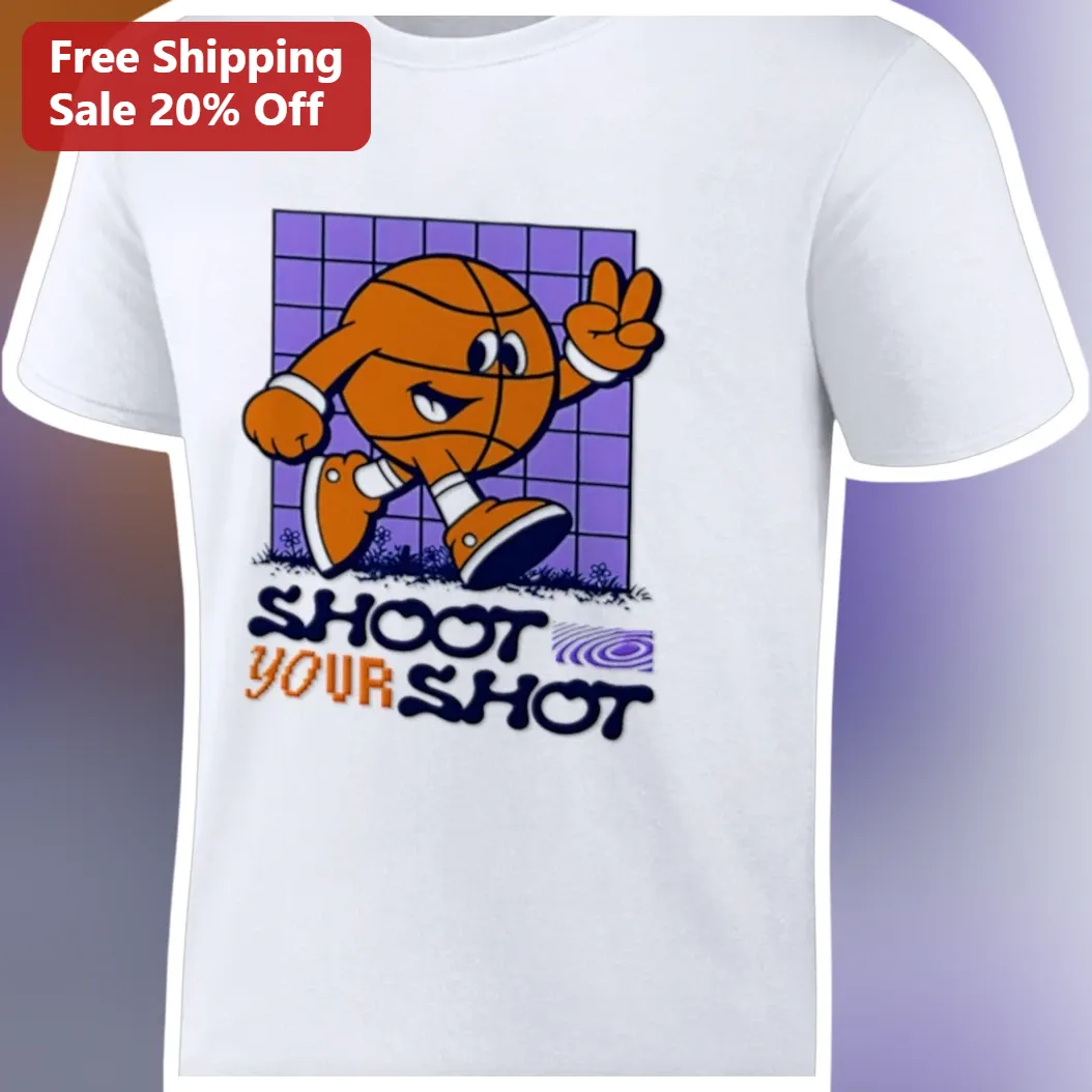 Shoot Your Shot Basketball Graphic Tee Retro Cartoon Streetwear Shirt for Men Women