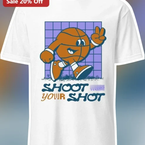 Shoot Your Shot Basketball Promposal Graphic Tee Retro Cartoon Style Gift