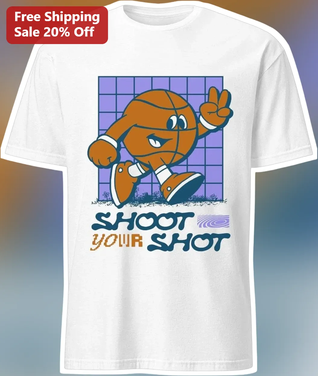 Shoot Your Shot Basketball Promposal Graphic Tee Retro Cartoon Style Gift