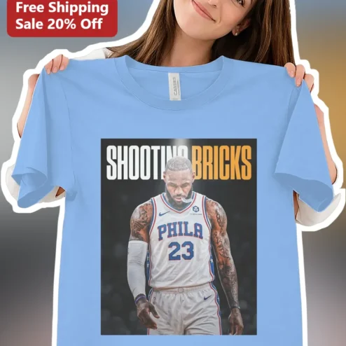 Shooting Bricks Funny Basketball Meme Tee LeBron James Style Gift for Men Women