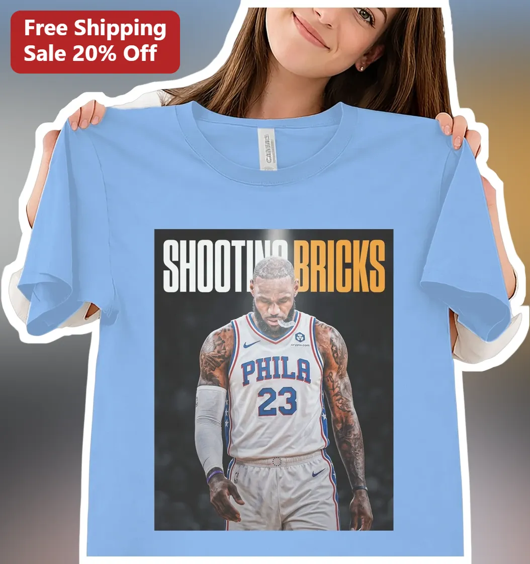 Shooting Bricks Funny Basketball Meme Tee LeBron James Style Gift for Men Women