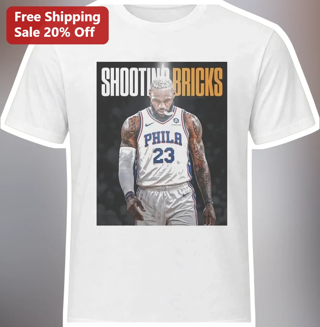 Shooting Bricks Tee Funny Basketball Meme Shirt LeBron James Graphic Tee Gift for Sports Fans