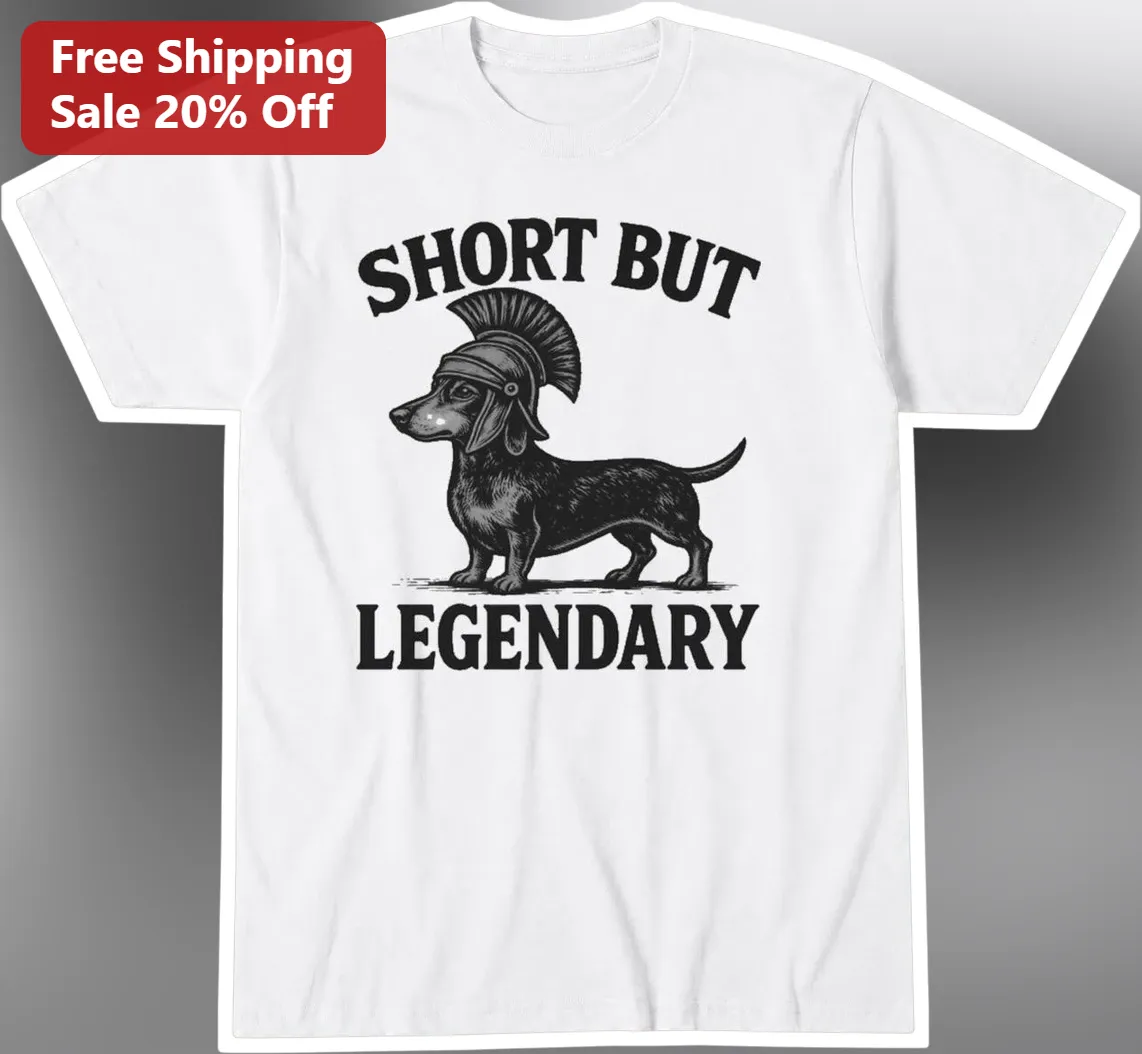 Short But Legendary Dachshund Gladiator Tee Funny Wiener Dog Vintage Graphic Shirt Gift
