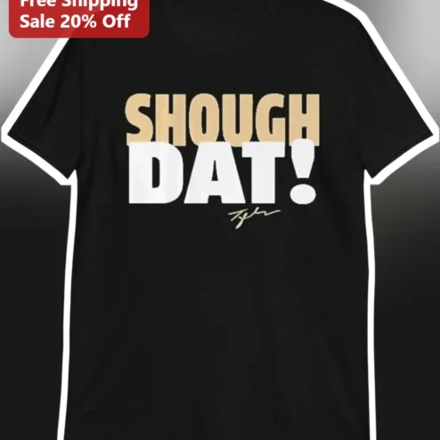 SHOUGH DAT! Signature Graphic Tee Black Cotton Shirt