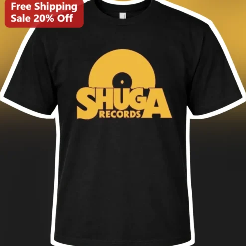 Shuga Records Tee Chicago Vinyl Record Graphic T-Shirt Retro Music Label Merch
