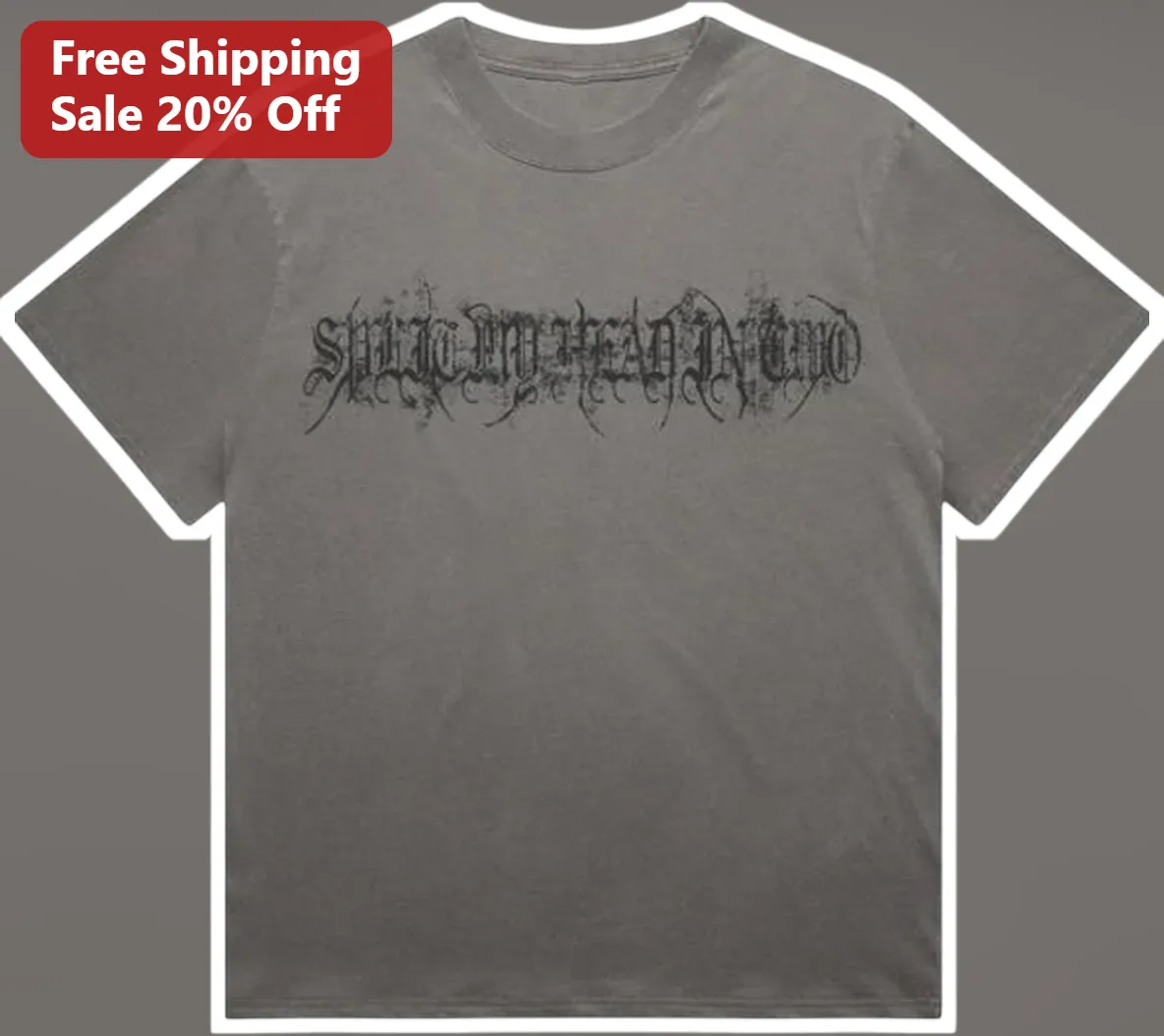 Shut My Head In Gold Sleep Theory Stuck In My Head Afterglow Album Distressed Gothic Tee available at our Chicago, Illinois warehouse