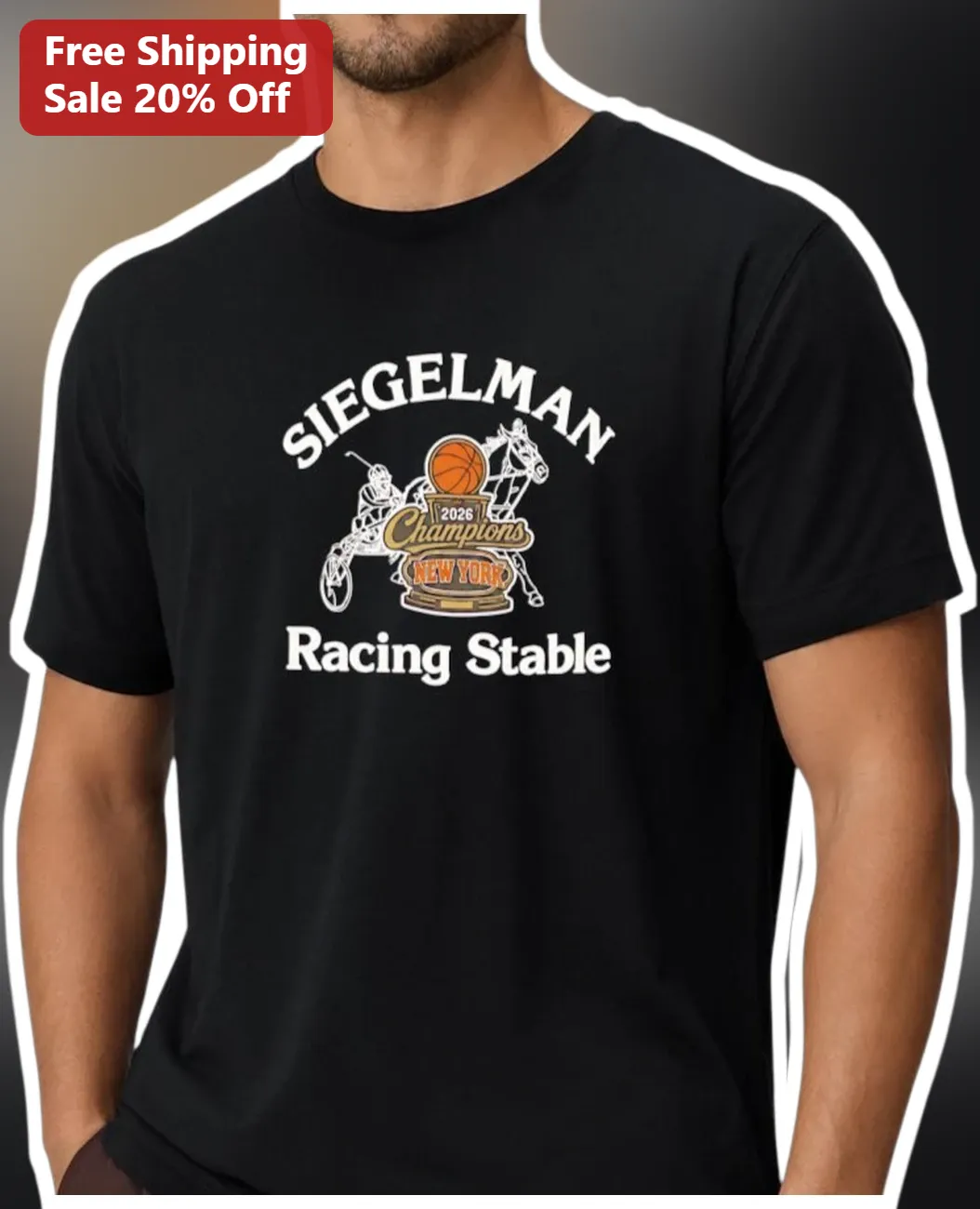 Siegelman Racing Stable Tee Horse Racing Basketball Vintage Sports Logo Shirt