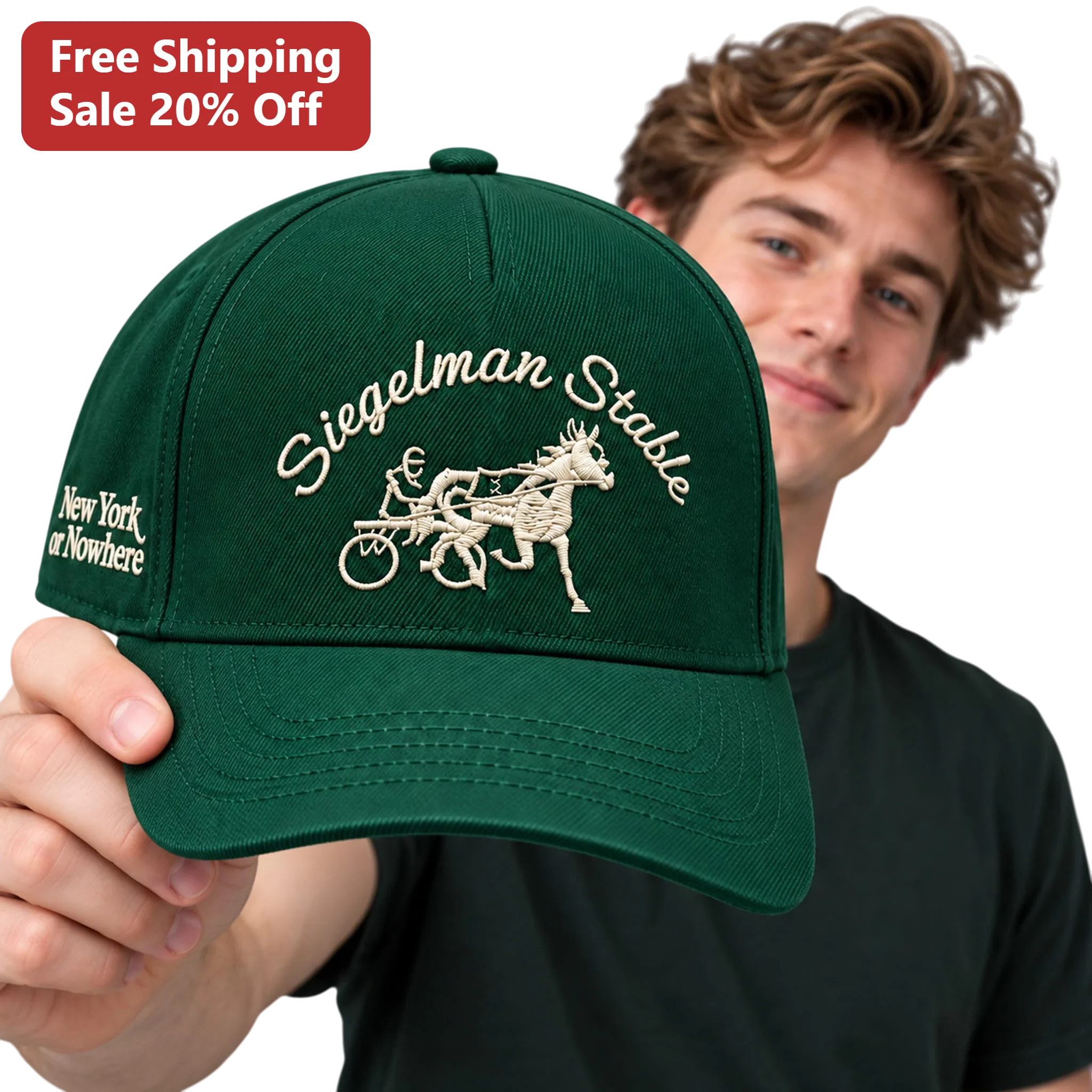 Siegelman Stable New York or Nowhere Cap Embroidered Equestrian Streetwear Hat